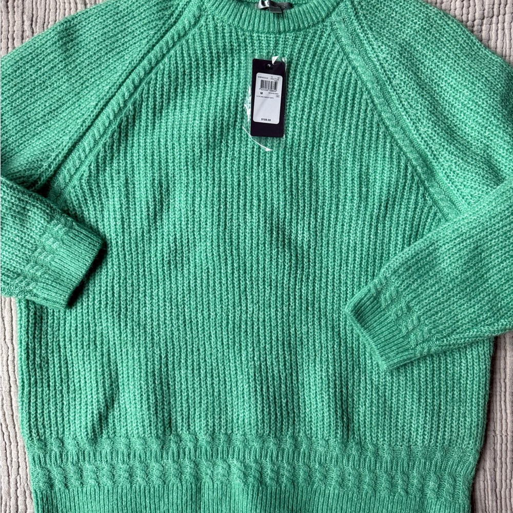 NWT GUESS Green Ribbed Sweater